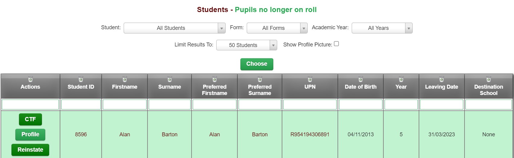 Query 1620Q: Duplicate pupil records with the same surname, forename, sex  and date of birth – ScholarPack